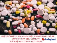 Nhận gửi hàng đi Canada mặt hàng thuốc giảm 30%